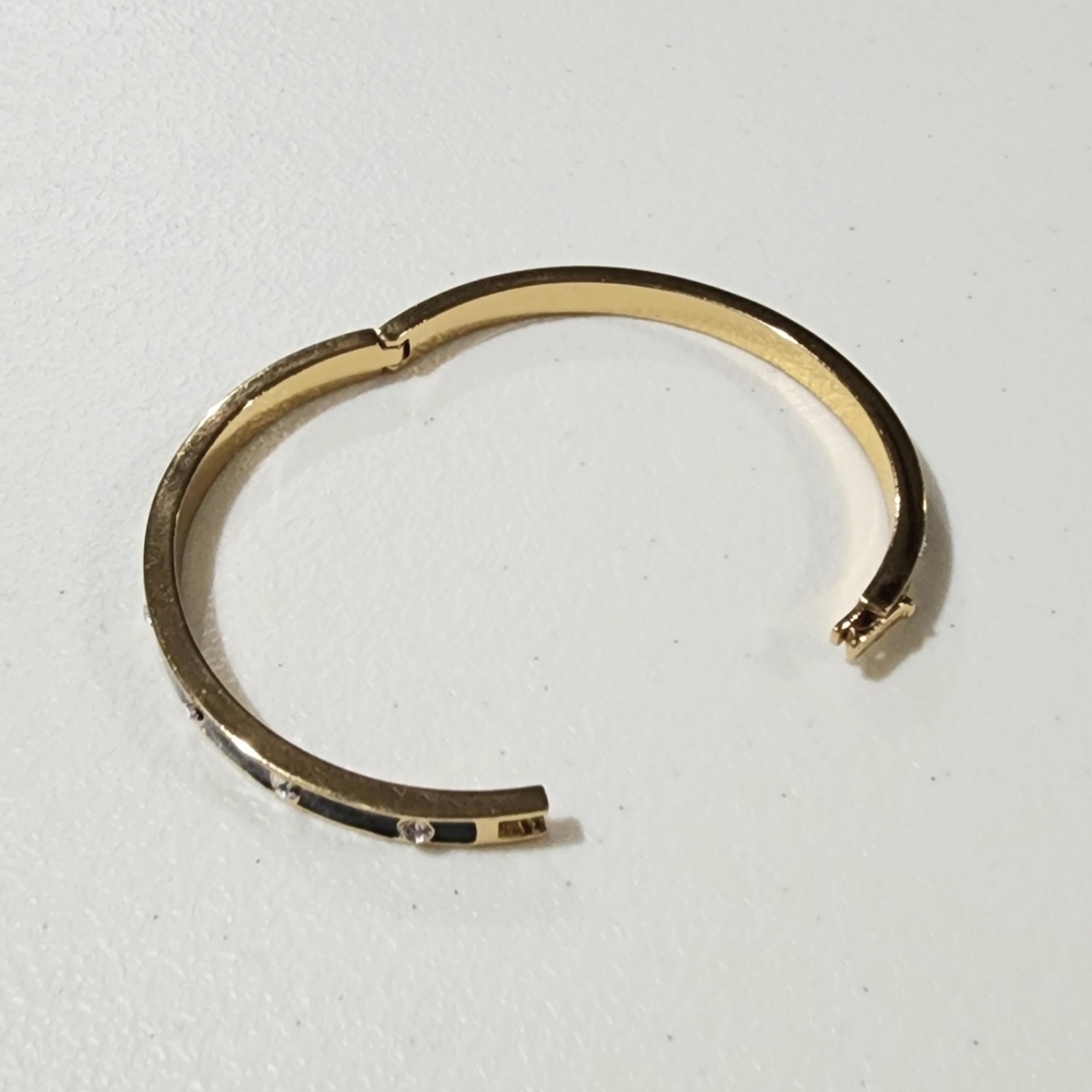 Kate Spade NY Set In Stone Crystal Enamel Bangle Bracelet - Picture 5 of 7